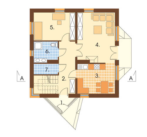 Projekt domu L-5591 - rzut