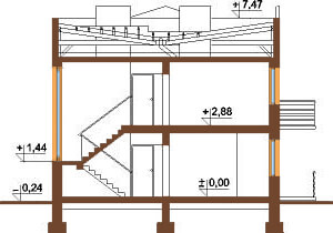 Projekt domu L-5591 - przekrój