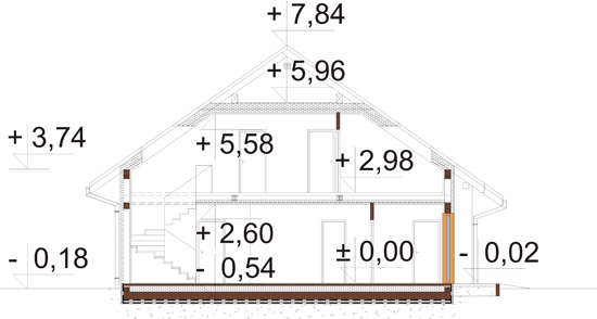 Projekt domu L-6841 - przekrój