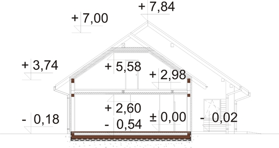 Projekt domu L-6841 - przekrój