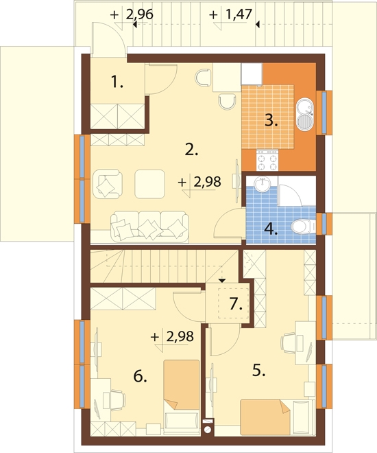 Projekt domu DM-6847 - rzut