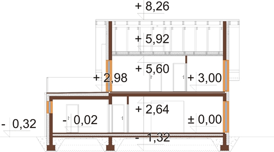 Projekt domu DM-6861 - przekrój