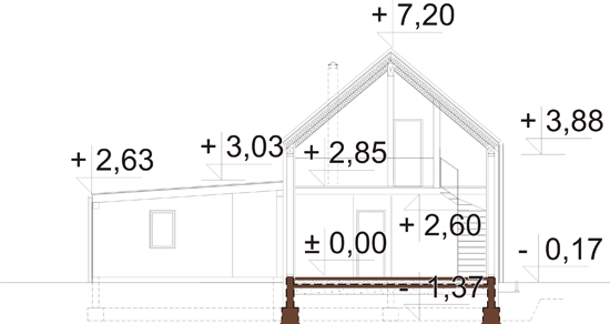 Projekt domu L-6850 - przekrój