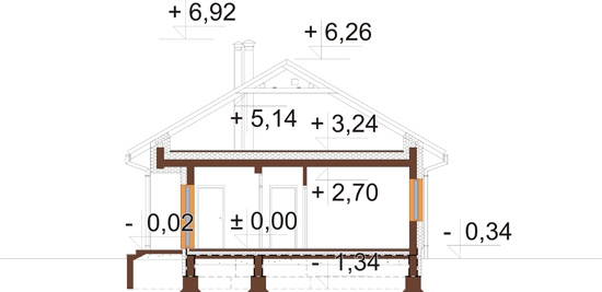 Projekt domu L-6859 - przekrój