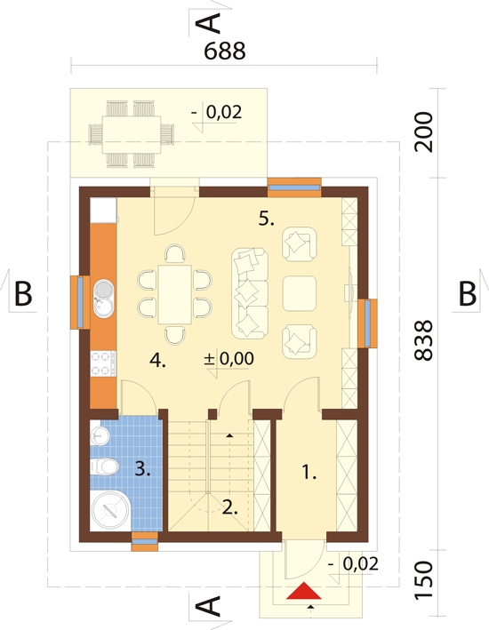 Projekt domu DM-6739 BG. - rzut