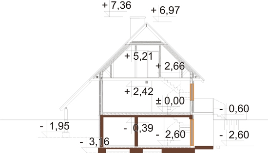 Projekt domu DM-6843 - przekrój