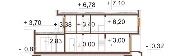 Projekt domu DM-6857. - przekrój