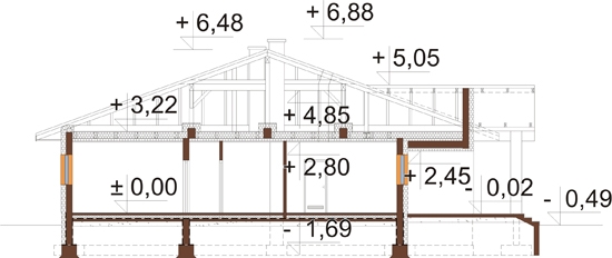 Projekt domu L-6699. - przekrój