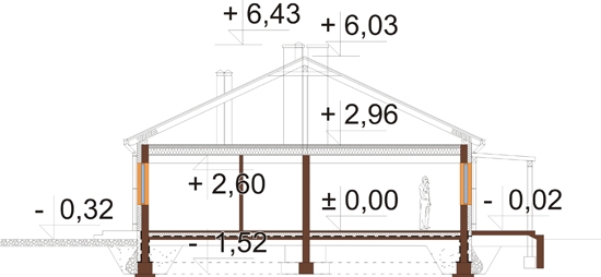 Projekt domu DM-6639 B - przekrój