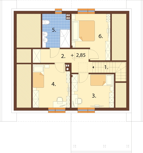 Projekt domu DM-6860 - rzut