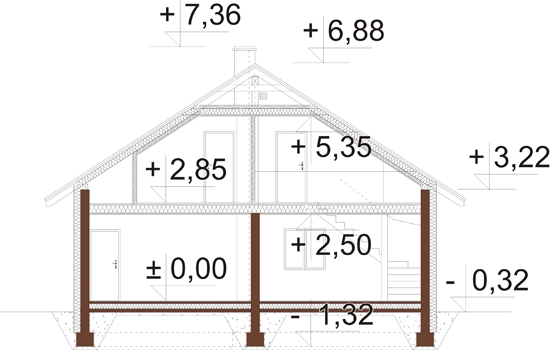 Projekt domu DM-6860 - przekrój