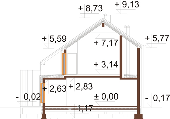 Projekt domu DM-6863 - przekrój