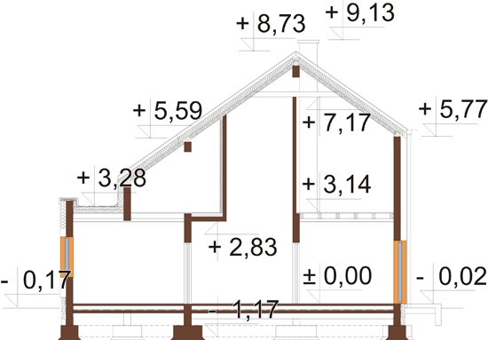 Projekt domu DM-6863 - przekrój