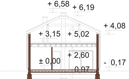 Projekt domu DM-6864 - przekrój