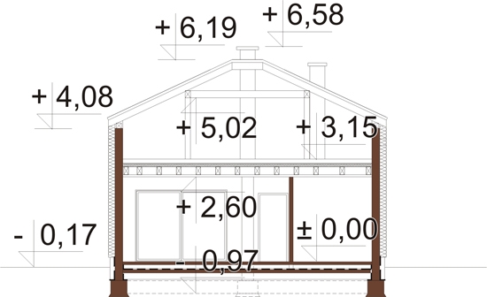 Projekt domu L-6864 - przekrój