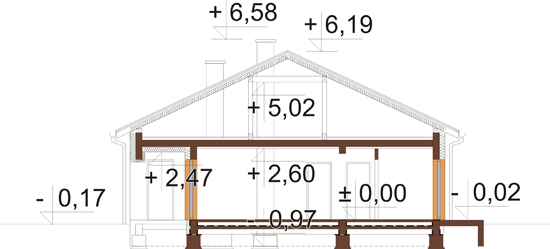 Projekt domu L-6864 - przekrój