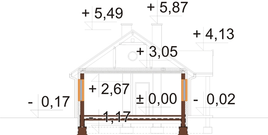 Projekt domu DM-6871 - przekrój