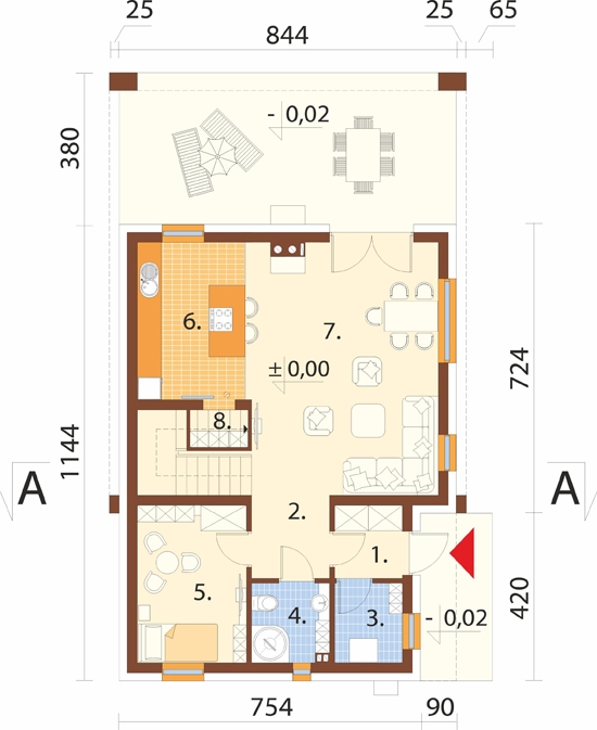 Projekt domu DM-6872 - rzut