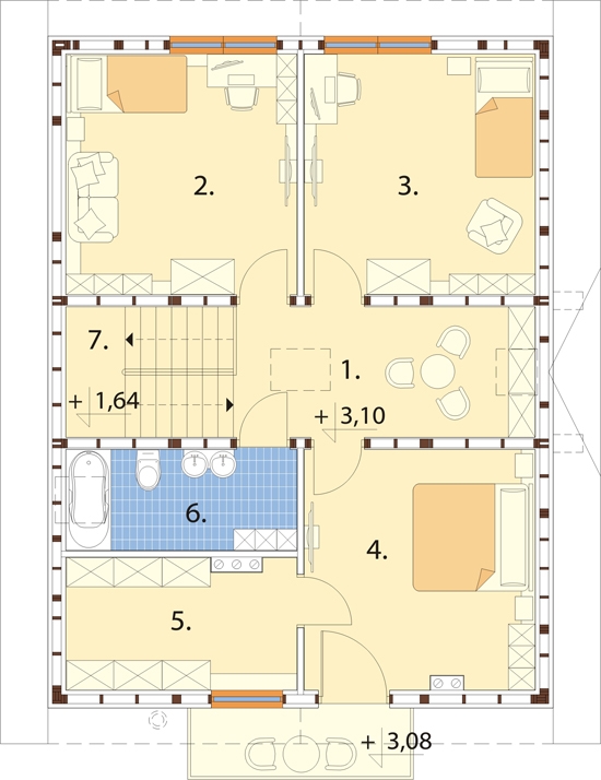 Projekt domu DM-6874 - rzut