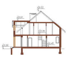 Projekt domu L-6016 - przekrój