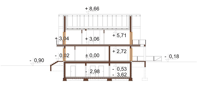 Projekt domu DM-6862. - przekrój