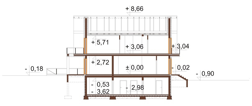 Projekt domu L-6862. - przekrój