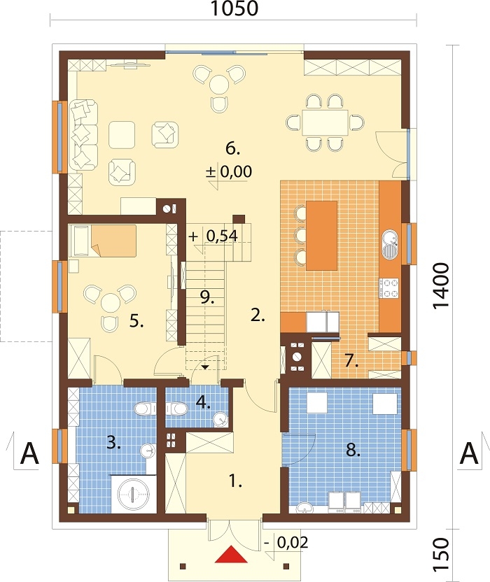 Projekt domu DM-6870. - rzut