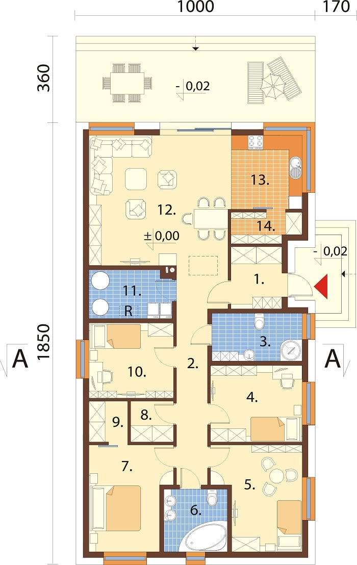 Projekt domu DM-6873 - rzut