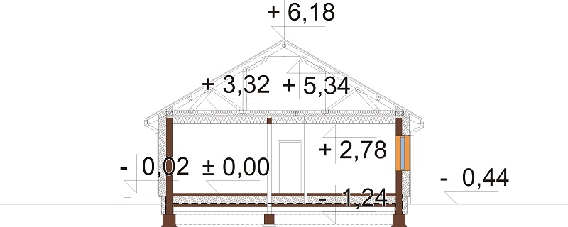 Projekt domu DM-6873. - przekrój