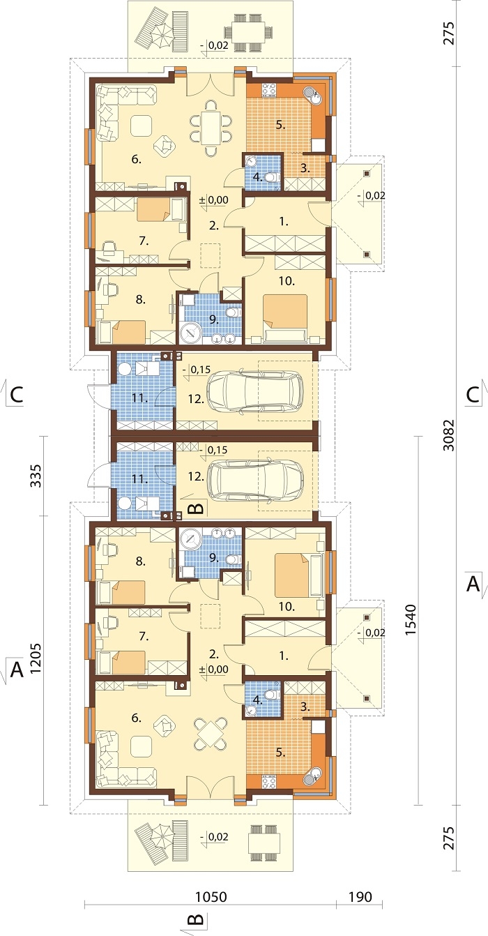 Projekt domu DM-6877 BL. - rzut