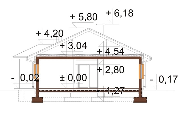 Projekt domu DM-6877 BL. - przekrój