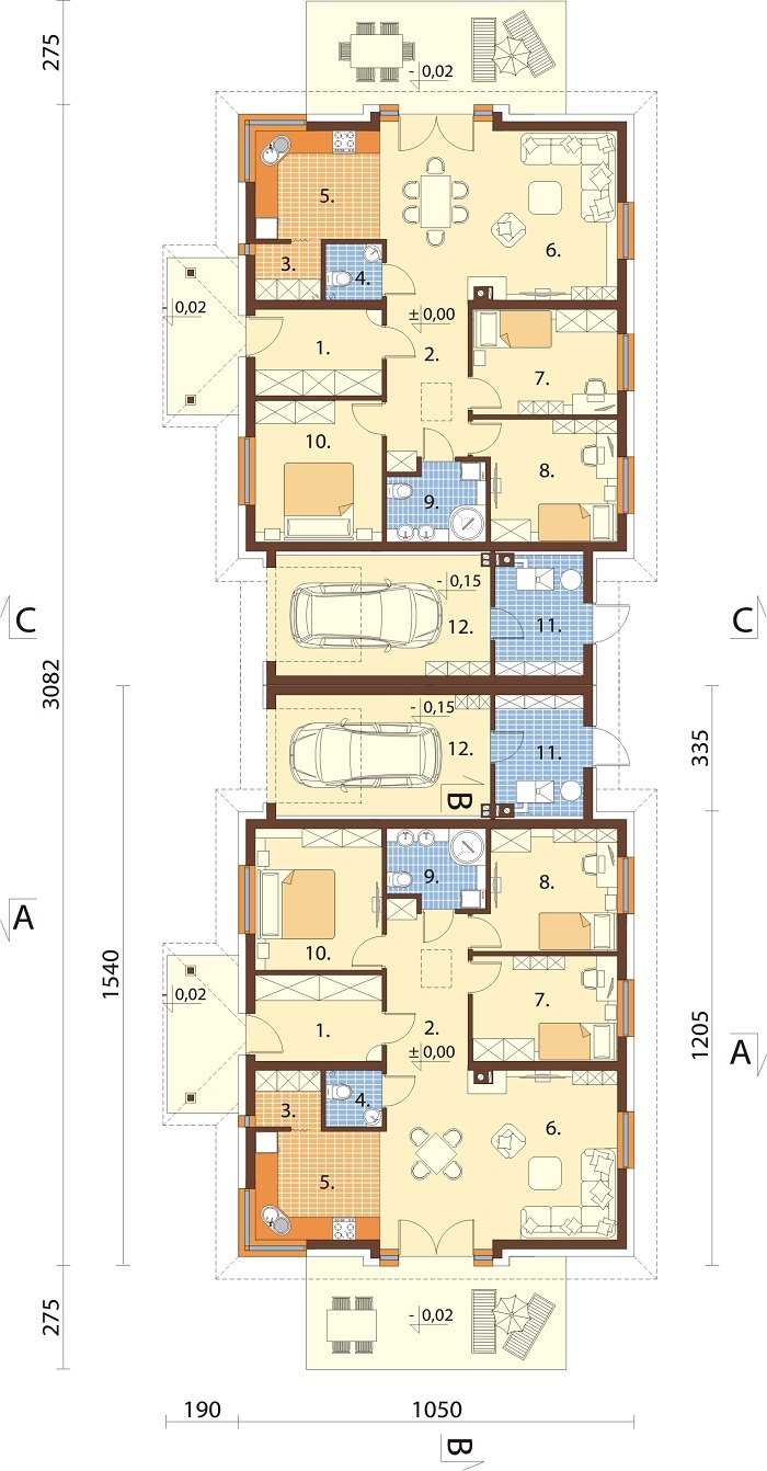 Projekt domu L-6877 BL. - rzut