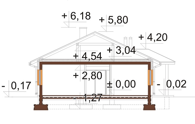 Projekt domu L-6877 BL - przekrój