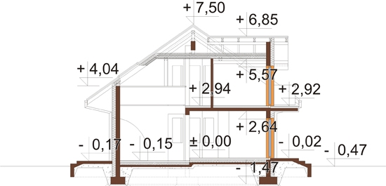 Projekt domu DM-6811 - przekrój