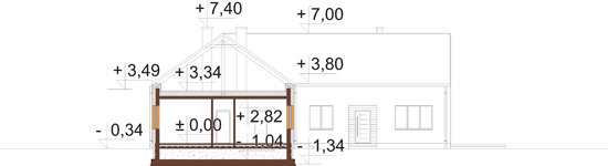 Projekt domu DM-6821 - przekrój