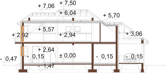 Projekt domu L-6811 - przekrój