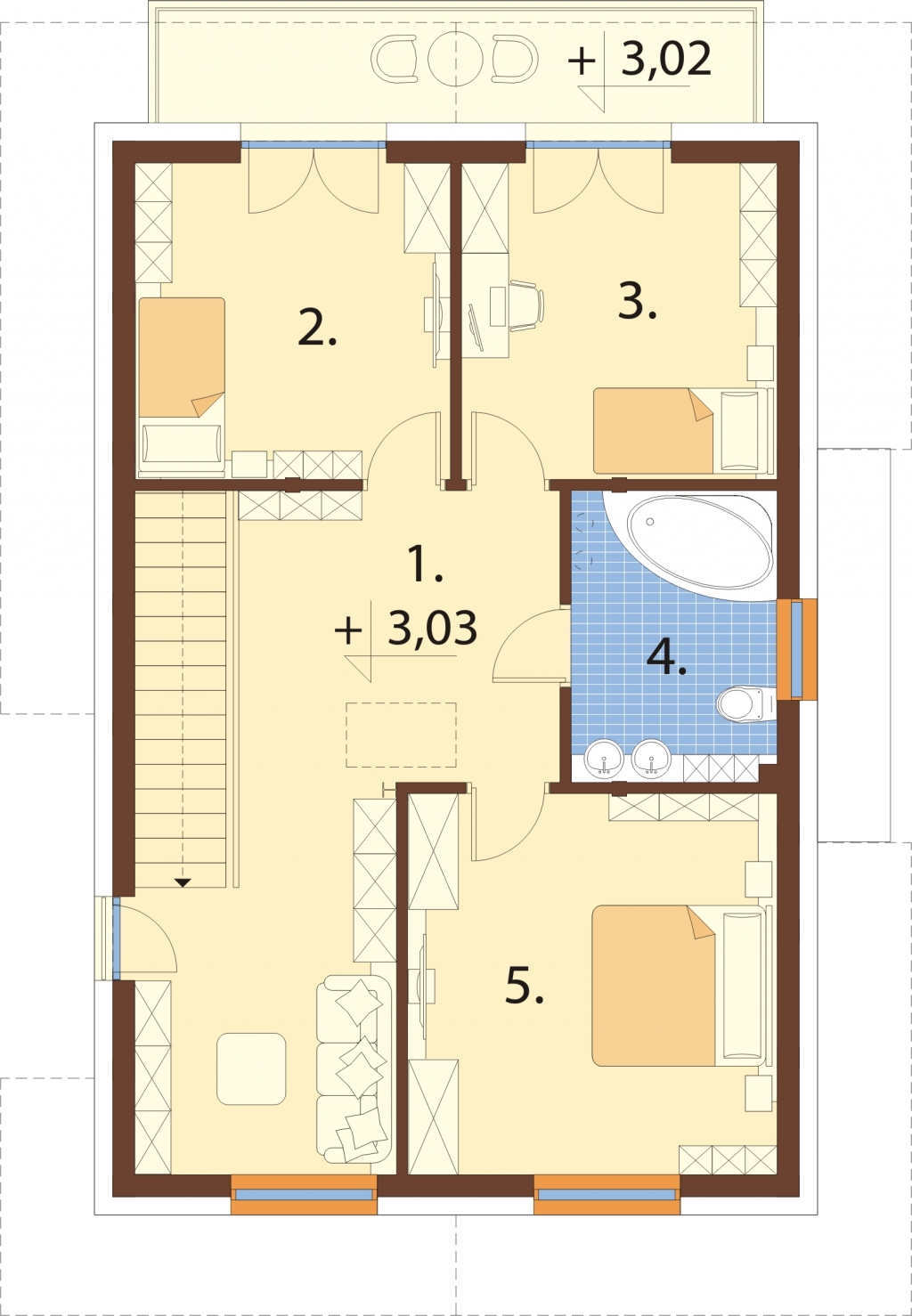 Projekt domu DM-6825 - rzut