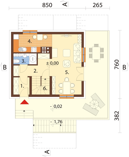 Projekt domu DM-6324B. - rzut