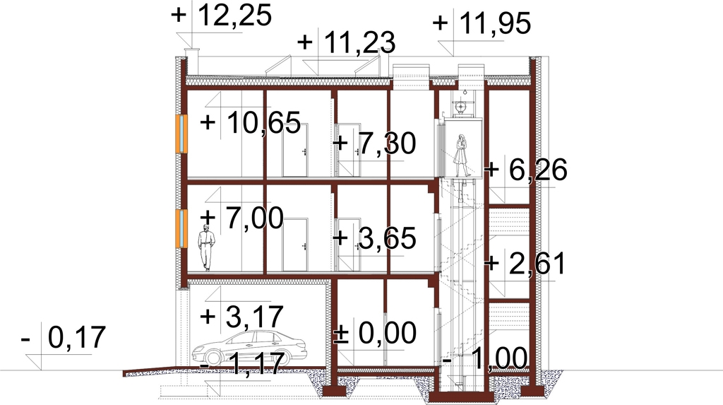 Projekt LK-131B. - przekrój