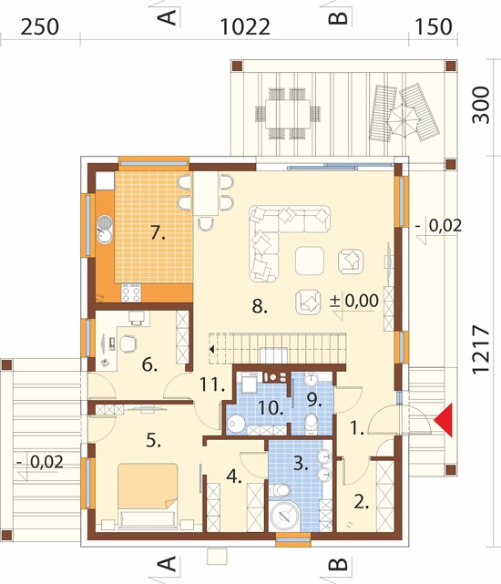 Projekt domu DM-6875 - rzut