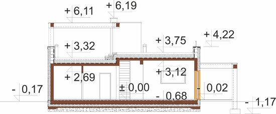 Projekt domu DM-6875 - przekrój