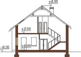 Projekt domu L-6032 - przekrój