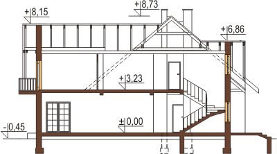 Projekt domu L-6044 - przekrój