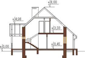 Projekt domu L-6083 - przekrój