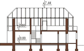 Projekt domu L-6089 - przekrój