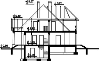 Projekt domu L-6091 - przekrój