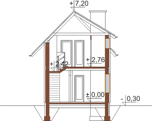 Projekt domu DM-5588 - przekrój