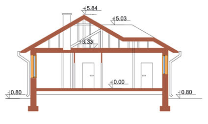 Projekt domu L-6107 - przekrój