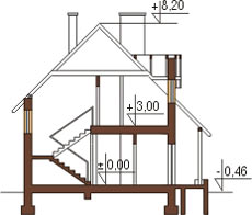 Projekt domu L-6110 - przekrój