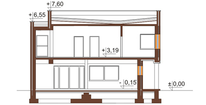 Projekt domu L-6112 - przekrój